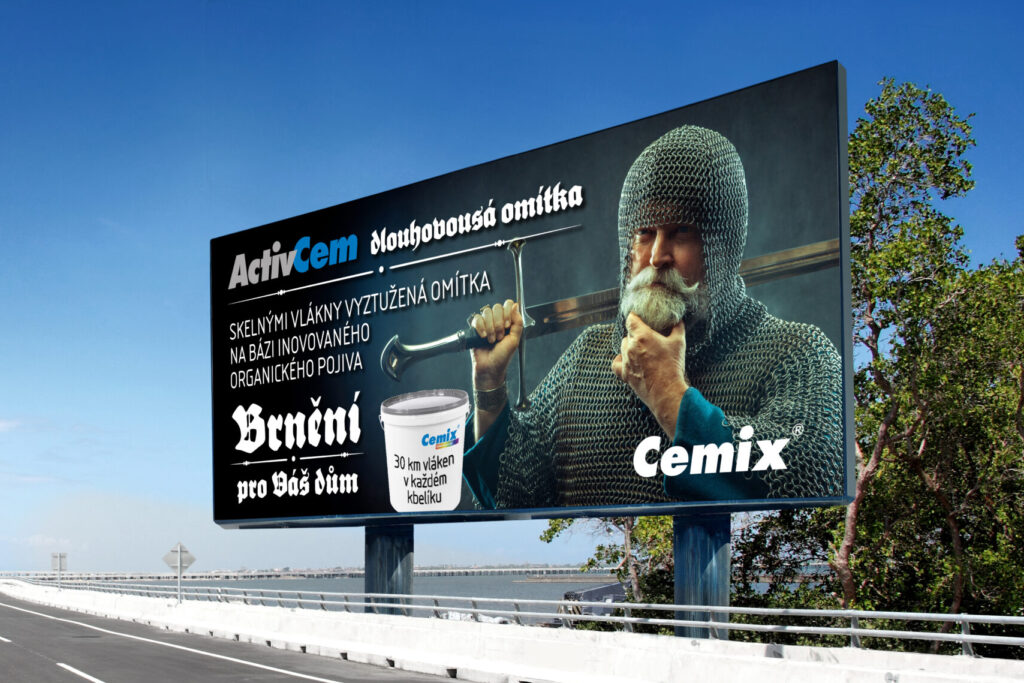 Billboardy Cemix s rytířem